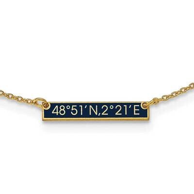 Epoxied 1 Station Necklace 14k Gold Brushed XNA1179/1Y, MPN: XNA1179/1Y,