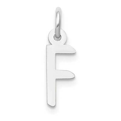 Slanted Block Initial F Charm 10k White Gold Small 10YC645F, MPN: 10YC645F,