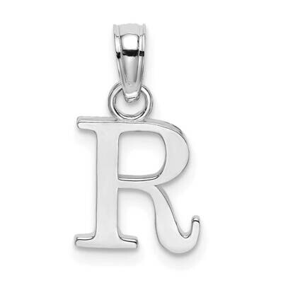 R Block Initial Charm 10k White Gold Polished 10K6423WR, MPN: 10K6423WR, 63721818804