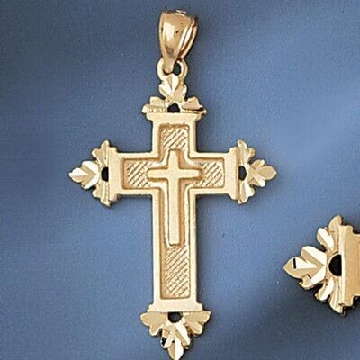Dazzlers Jewelry Cross Pendant Necklace Charm Bracelet in Yellow, White or Rose Gold 7957, MPN: DZ-…