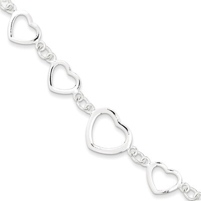 7.5 Inch Heart Fancy Link Bracelet Sterling Silver Polished QG3100-7.5, MPN: QG3100-7.5, 1911012947…
