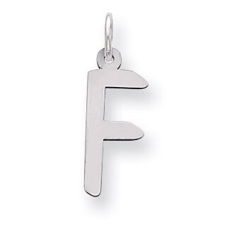 Slanted Block Initial F Charm Sterling Silver QC5085F, MPN: QC5085F, 191101534843