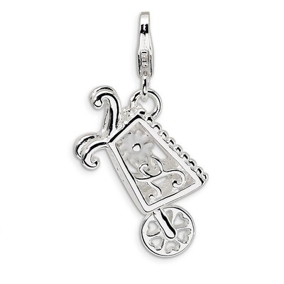 3-D Enameled Wheelbarrow Charm Sterling Silver QCC405 by Amore La Vita, MPN: QCC405, 883957333625