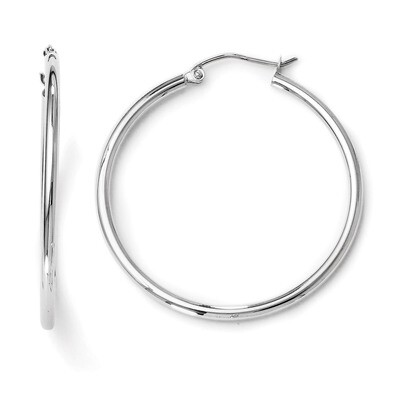 Leslie&#39;s 2mm Large Hoop Earrings - 14k White Gold HB-LE635, MPN: LE635, 883957021621