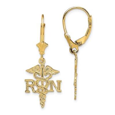 Rn Caduceus Leverback Earrings 14k Gold TF1801, MPN: TF1801, 637218177127