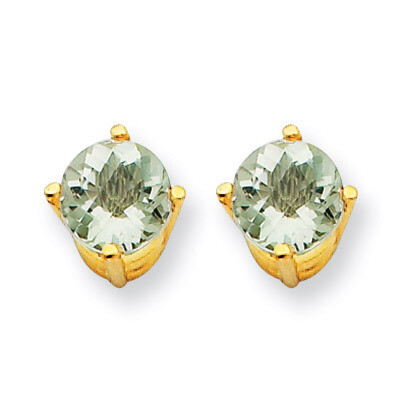 5mm Round Green Quartz Earrings 14k Gold XE72CG, MPN: XE72CG, 883957097312