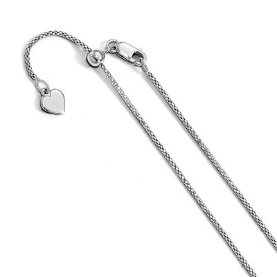 Leslie&#39;s 1.2 mm Adjustable Popcorn Chain 22 Inch Sterling Silver HB-FC49-22, MPN: FC49-22, 19110175…