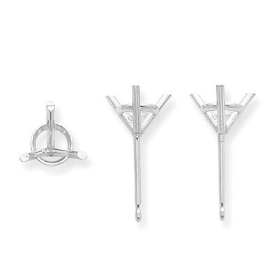 7.00mm Round 3-Prong Earring 14k white Gold  WG2900-10