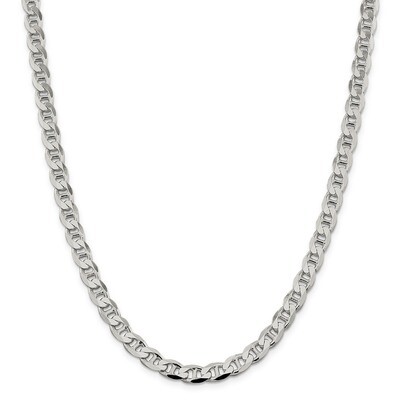 20 Inch 7.4mm Flat Anchor Chain Sterling Silver QFAN200-20, MPN: QFAN200-20, 883957851860