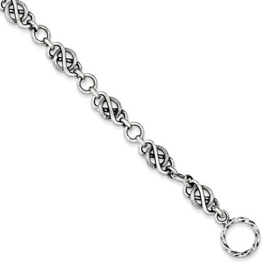 7.5 Inch Fancy Link Bracelet Antiqued Sterling Silver QG1607-7.5, MPN: QG1607-7.5, 191101295508