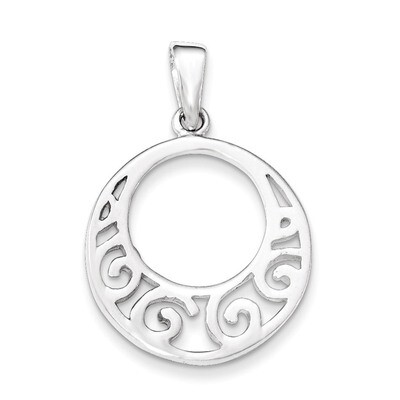 Polished Round Pendant Sterling Silver QP4336