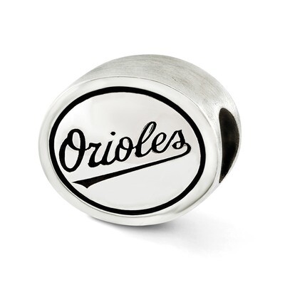 MLB Siskiyou Buckle Antiqued Baltimore Orioles Bead Sterling Silver QRS3280