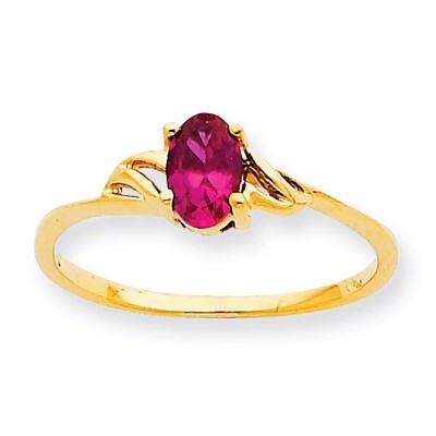 Polished Geniune Ruby Birthstone Ring 10k Gold 10XBR136, MPN: 10XBR136, 883957216652