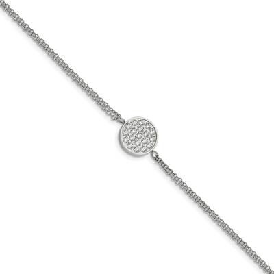 Cz Circle 6.25 Inch 2 Inch Extension Bracelet Stainless Steel Polished SRB2618-6.25, MPN: SRB2618-6…