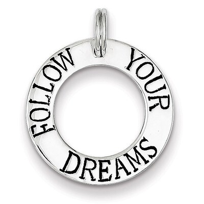 Follow Your Dreams Circle Charm Sterling Silver QC6827, MPN: QC6827, 886774760711