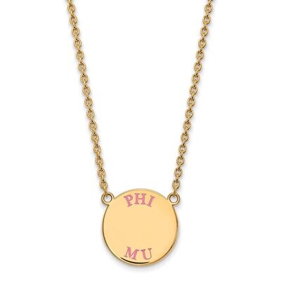 Phi Mu Small Enameled Pendant with 18 Inch Chain Gold-plated Silver GP015PHM-18, MPN: GP015PHM-18, …