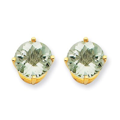9mm Round Green Quartz Earrings 14k Gold XE76CG, MPN: XE76CG, 883957099460