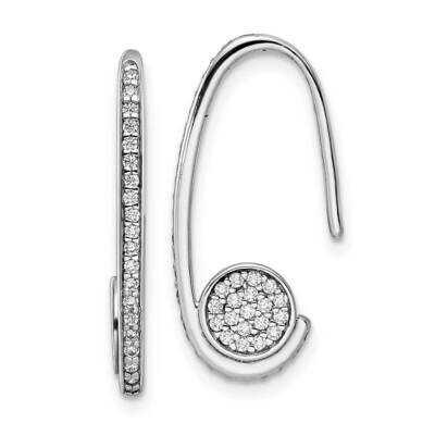CZ Diamond Dangle Earrings Sterling Silver Rhodium-Plated Polished QE16215, MPN: QE16215, 196904150…
