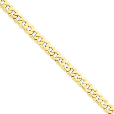 8mm Beveled Curb Chain 9 Inch 14k Gold FBU200-9, MPN: FBU200-9, 886774417660