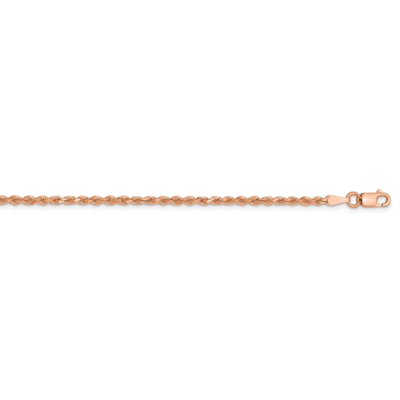 18 Inch 2mm Diamond-cut Rope with Lobster Clasp Chain 14k Rose Gold 016R-18, MPN: 016R-18, 88677409…