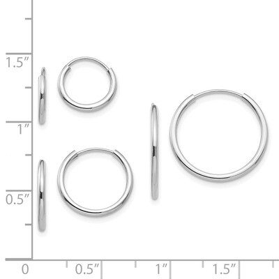 3-Pair Set - Endless Hoop Earrings - 14k White Gold SE1292 by Madi K, MPN: SE1292, 27657351613