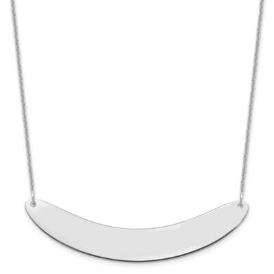 Polished Curved Blank Bar Necklace 14k White Gold Large XNA1211W, MPN: XNA1211W,