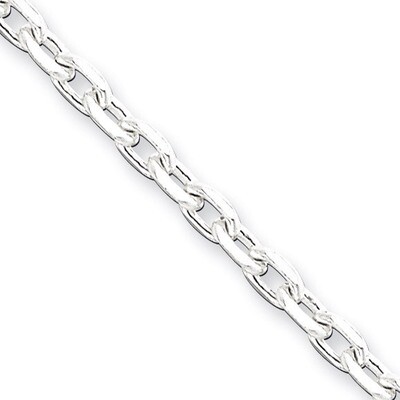 30 Inch 3.25mm Beveled Oval Cable Chain Sterling Silver QCA100-30, MPN: QCA100-30, 883957918457