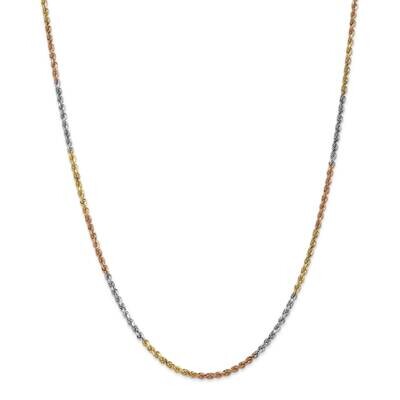 2.5mm Diamond-Cut Rope Chain 22 Inch 14k Tri-Color Gold 018TC-22, MPN: 018TC-22, 883957165752