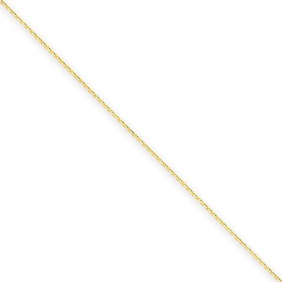 0.6mm Solid Diamond-cut Cable Chain 14 Inch 14k Gold PEN136-14, MPN: PEN136-14, 886774103693
