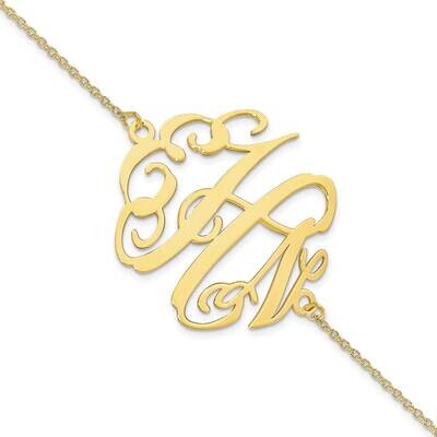 Monogram Chain Bracelet 7.5 Inch 10k Gold Polished 10XNA561Y, MPN: 10XNA561Y,