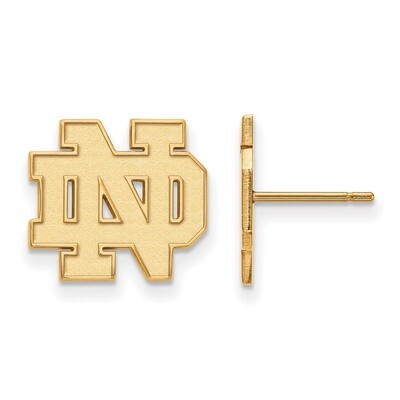 University of Notre Dame Small Post Earring Gold-plated Sterling Silver GP009UND, MPN: GP009UND, 19…