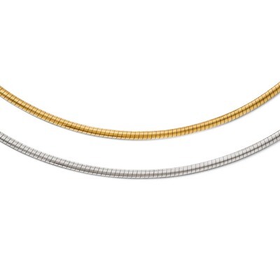 Leslie&#39;s Reversible 2.5mm Adjustable Omega Chain 16 Inch - 14k Gold Two-tone HB-2932-16, MPN: 2932-…