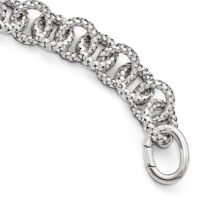 Leslie&#39;s Textured Bracelet- Hidden Clasp 8 Inch Sterling Silver Polished HB-QLF617-8, MPN: QLF617-8…
