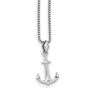 1/2Pt Diamond with 2In Ext. Necklace Sterling Silver QW362-18, MPN: QW362-18, 886774968872