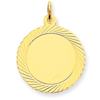 Etched Design .018 Gauge Circular Engravable Disc Charm 14k Gold XM143/18, MPN: XM143/18, 883957535…