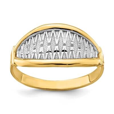 Yellow White Gold Polished X Pattern Ring 14k Gold K5790, MPN: K5790, 637218074747