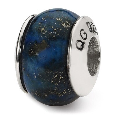 Lapis Stone Bead - Sterling Silver QRS1734, MPN: QRS1734, 883957309385