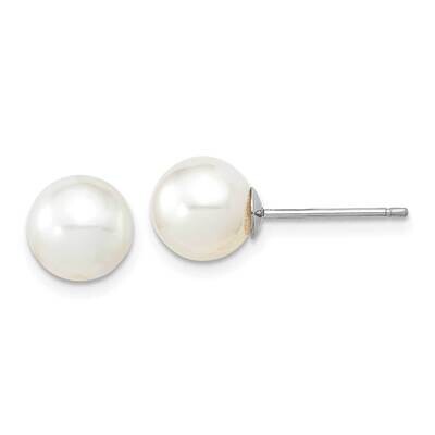8-9mm Round White Saltwater South Sea Pearl Earrings 14k White Gold XF756WE, MPN: XF756WE, 19110180…