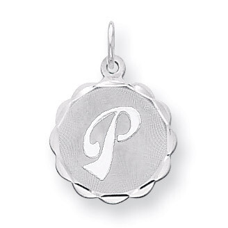 Brocaded Initial P Charm Sterling Silver QC4161P, MPN: QC4161P, 883957128634