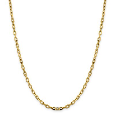 24 Inch Diamond -cut 3.7mm Open Link Cable Chain 14k Gold Semi-solid BC187-24, MPN: BC187-24, 88395…