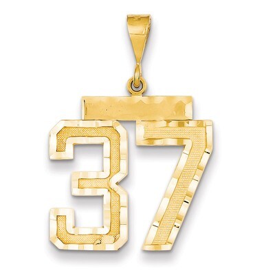 Number 37 Charm 14k Gold Large Diamond-cut LN37, MPN: LN37, 883957122281