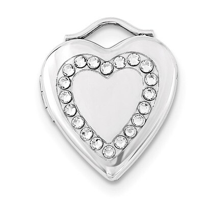 20mm Swarovski Crystal Heart Locket Sterling Silver QLS699