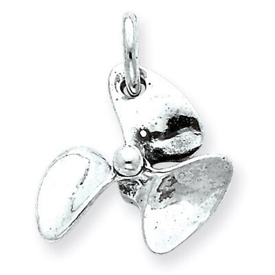 3D Antiqued Boat Propeller Charm Sterling Silver QC4978, MPN: QC4978, 883957548357
