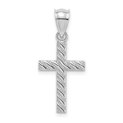 Beaded and Polished Cross Charm 14k White Gold K8548W, MPN: K8548W, 63721814813