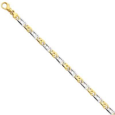 5.8mm Polished Fancy Link Chain 20 Inch 14k Two-Tone Gold LK522-20, MPN: LK522-20, 191101653018