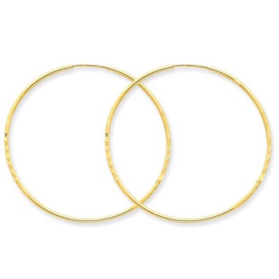1.25mm Diamond-cut Endless Hoop Earring 14k Gold XY1221, MPN: XY1221, 883957300061