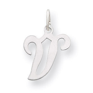 Die Struck Initial V Charm 14k White Gold YC249V, MPN: YC249V, 883957971353