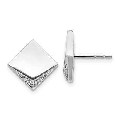 Fancy Square Earrings 14k White Gold Diamond EM4004-006-WA, MPN: EM4004-006-WA, 883957260914