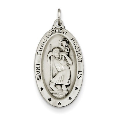 Saint Christopher Medal Sterling Silver QC3549, MPN: QC3549, 886774108308