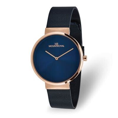 Mens Mountroyal Rose-Tone Blue Dial Watch Stainless Steel XWA6396, MPN: XWA6396,